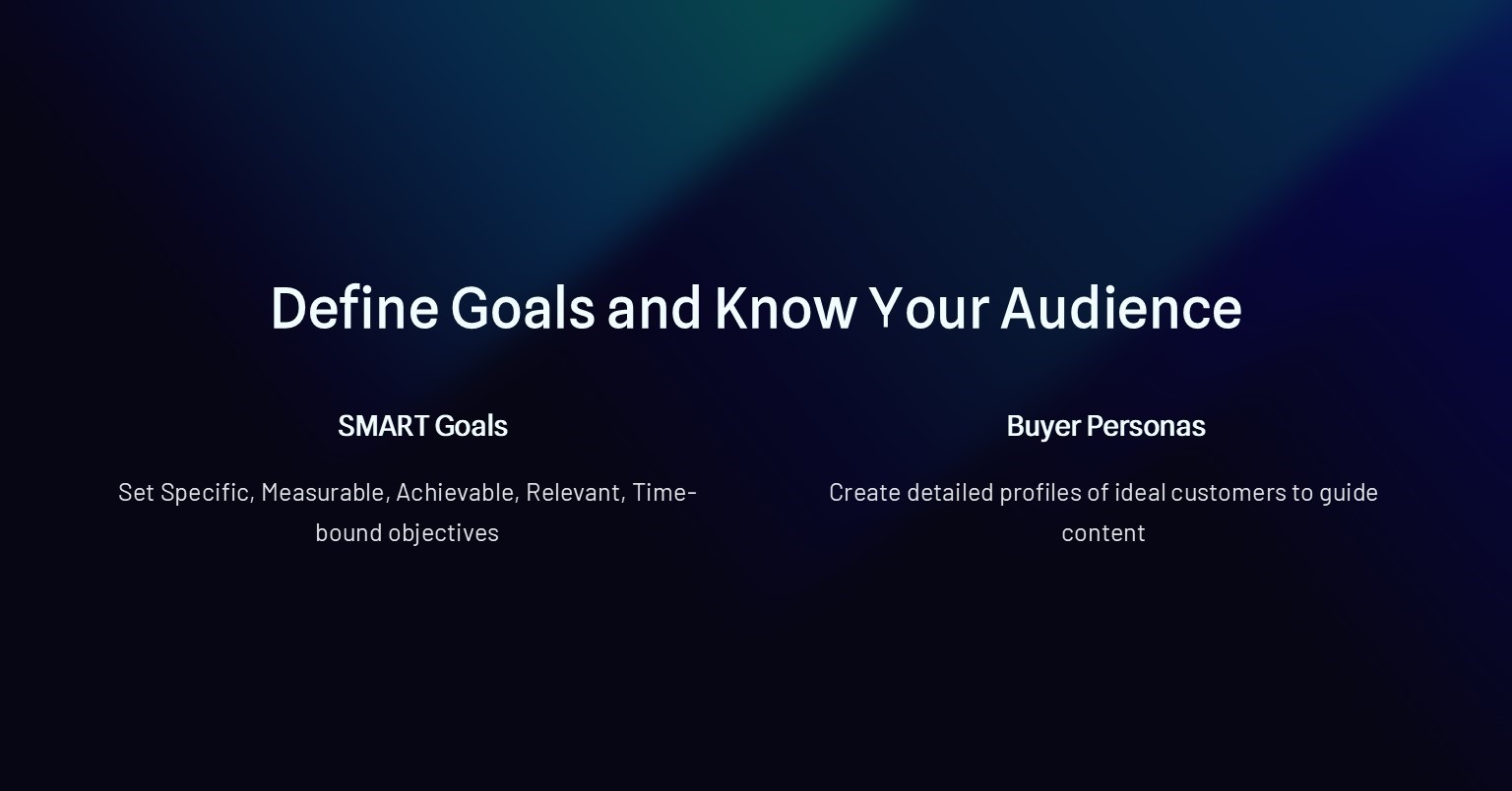 define goals and know your audience