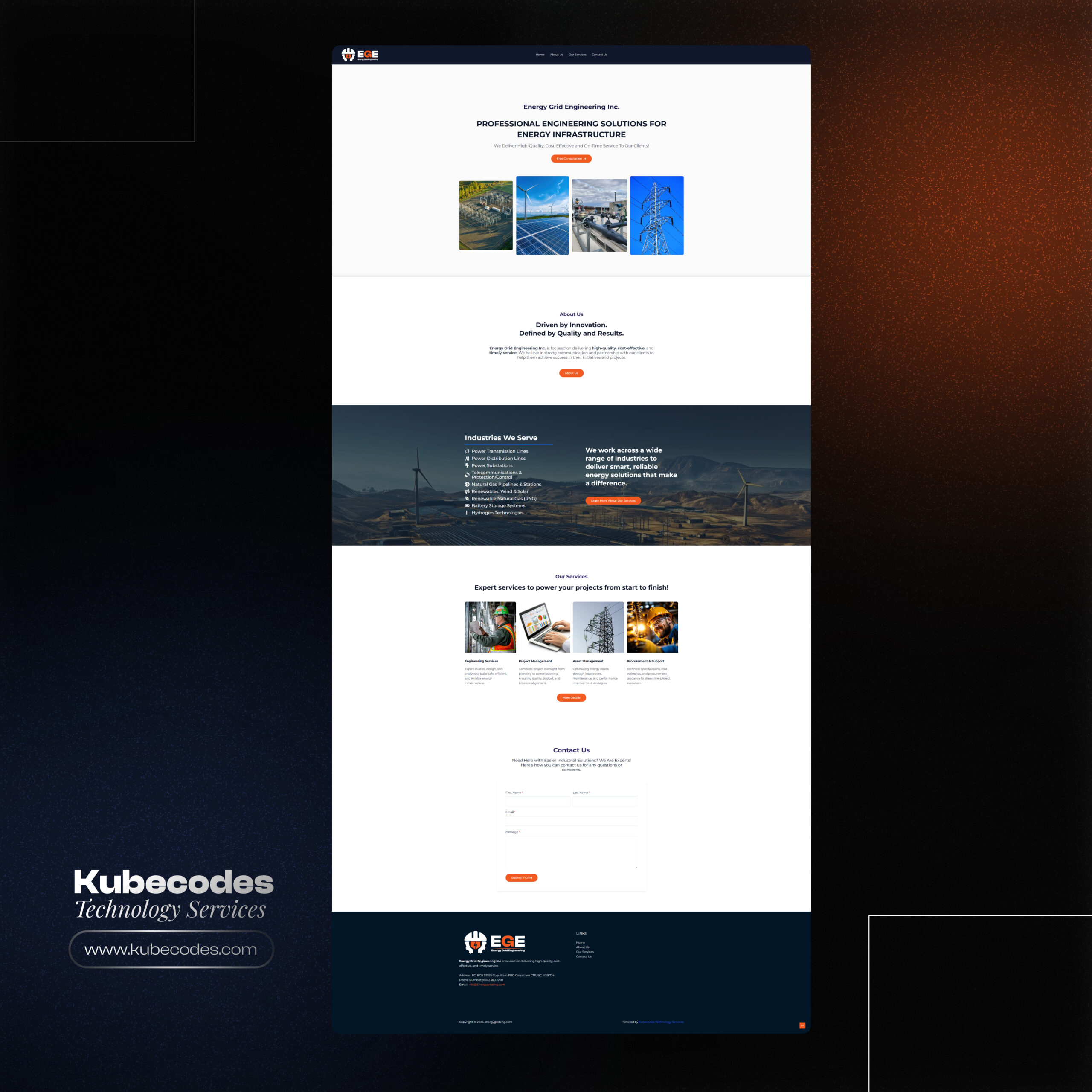 Energy Infrastructure Company WordPress Website