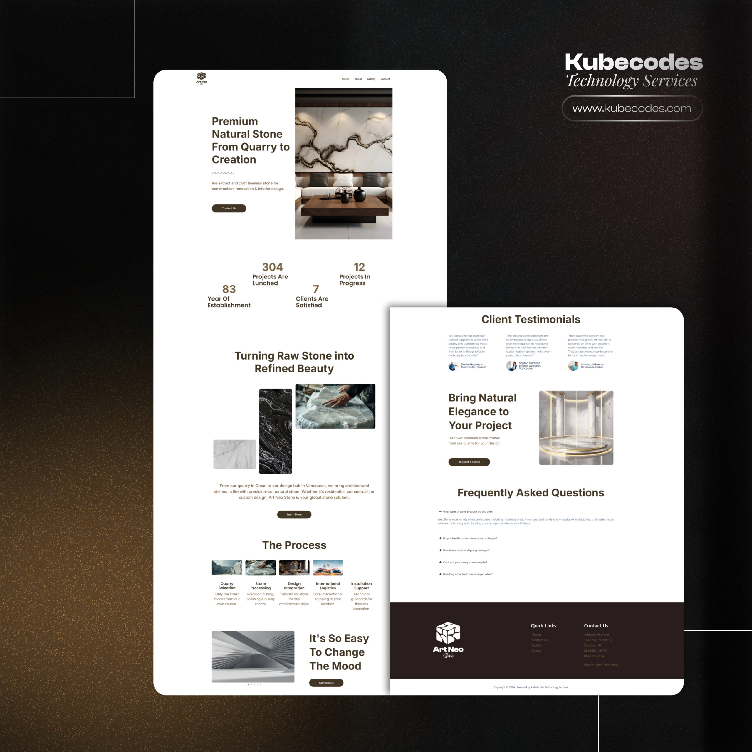 WordPress Website Design - ArtNeo Stone