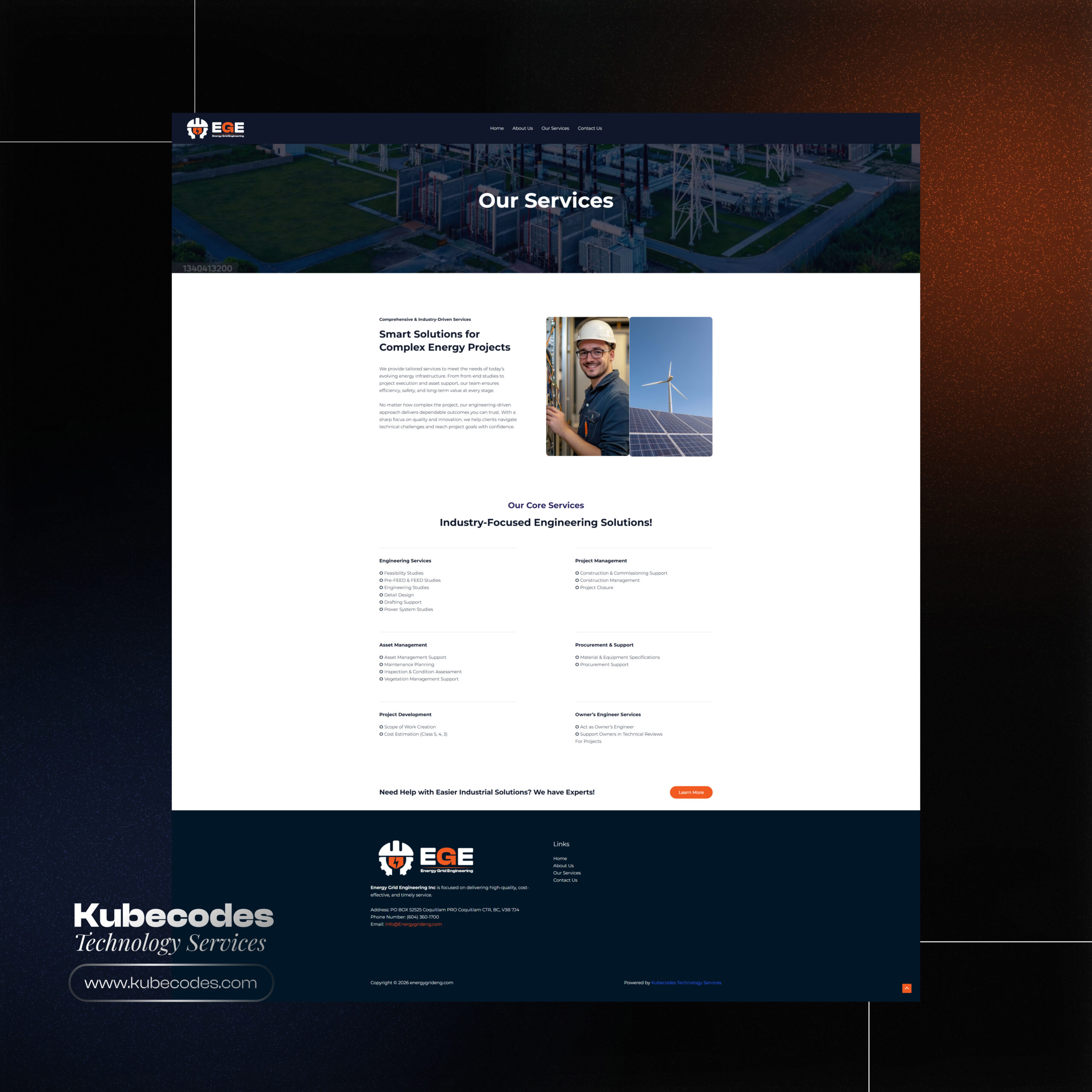 Energy Infrastructure Company WordPress Website Development