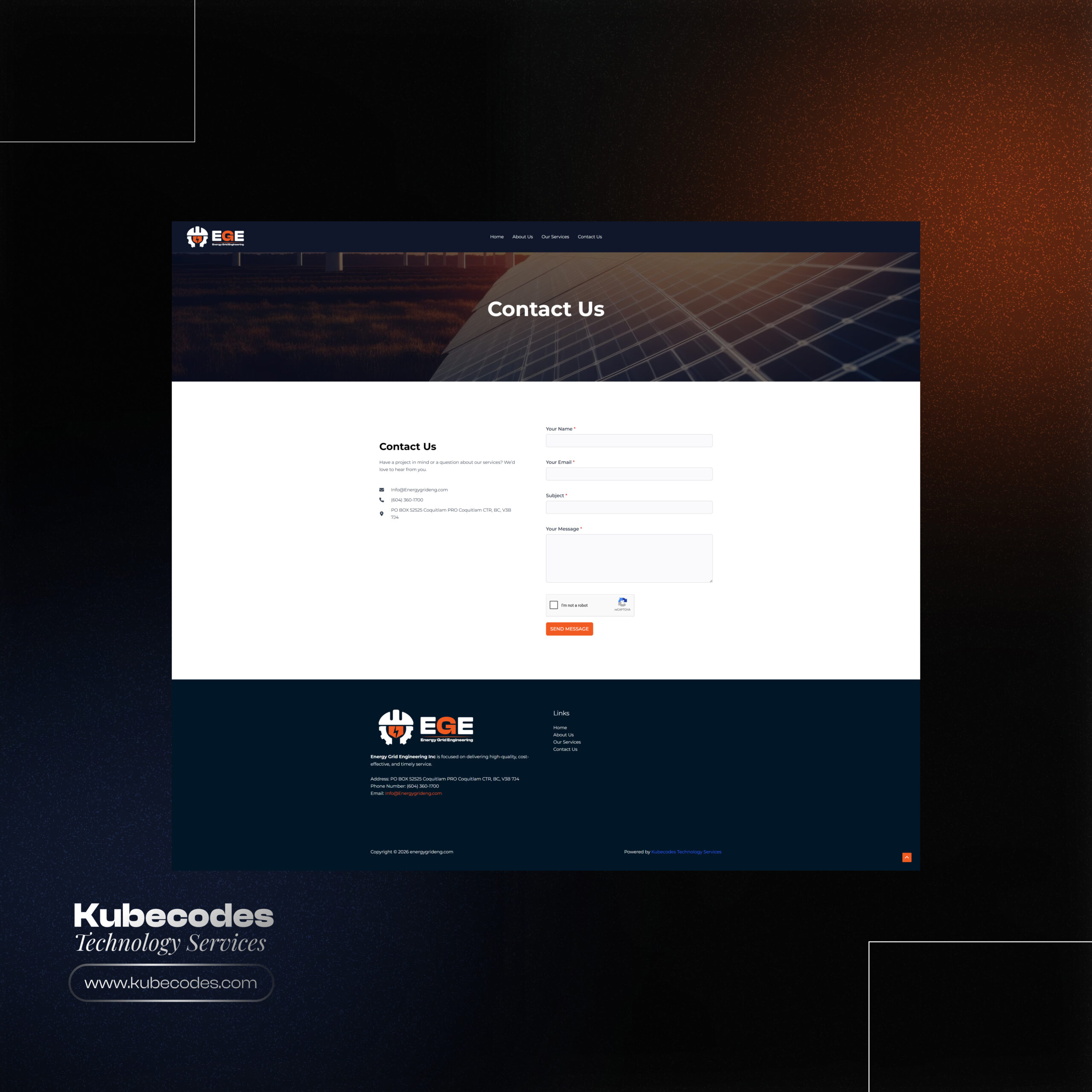 Affordable Energy Infrastructure Company WordPress Website