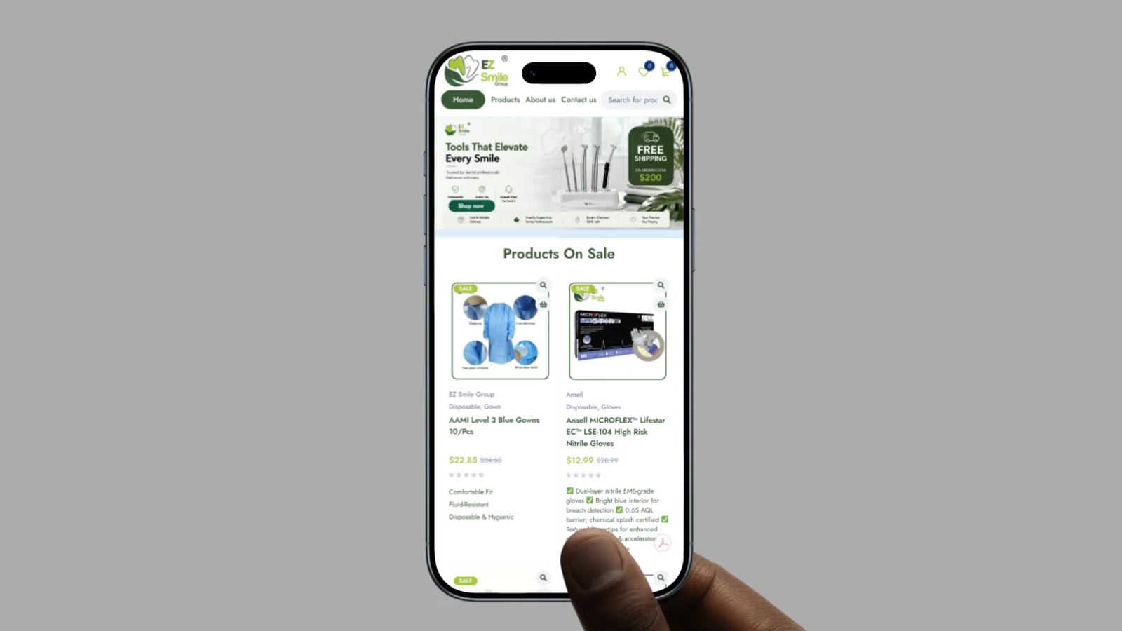 EZ Smile Dental Responsive Dental Supply Website Design